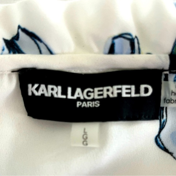 NWOT Karl Lagerfeld Paris Sleeveless Blouse with pearl accents!! Size Large. - Picture 8 of 10